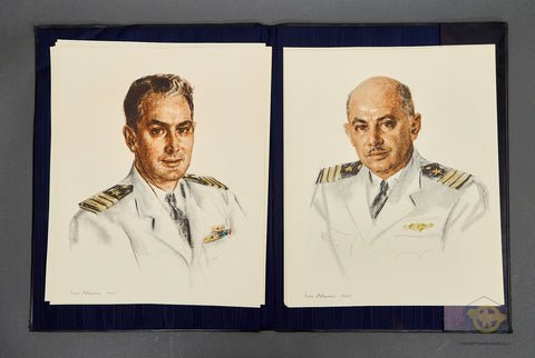 Portfolio of Beautiful Prints of Sketches of USN Officers — image 13