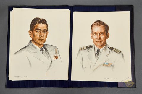 Portfolio of Beautiful Prints of Sketches of USN Officers — image 15