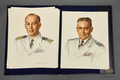 Portfolio of Beautiful Prints of Sketches of USN Officers — image 16