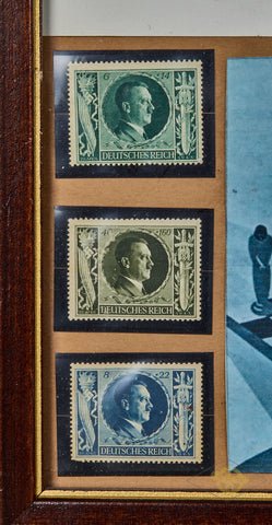 Framed Display of German Postage Stamps etc — image 3