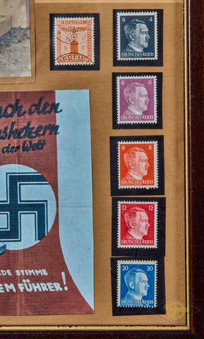 Framed Display of German Postage Stamps etc — image 4