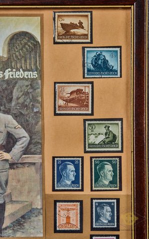 Framed Display of German Postage Stamps etc — image 5