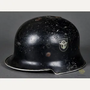 Third Reich Model 1934 Fire Police Double Decal Helmet