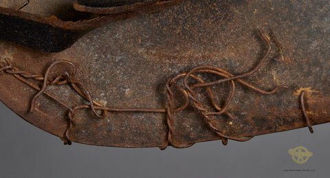 WWII German Luftwaffe Single Decal Helmet with Full Basket Chicken Wire — image 14