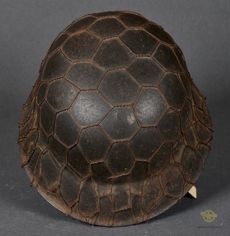 WWII German Luftwaffe Single Decal Helmet with Full Basket Chicken Wire — image 7