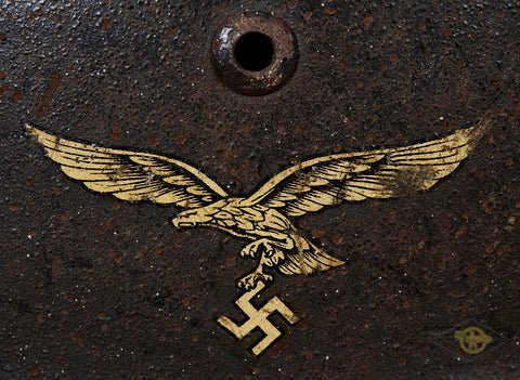 WWII German Luftwaffe Model 1935 Double Decal Helmet — image 4