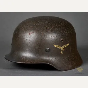 WWII German Luftwaffe Model 1935 Double Decal Helmet