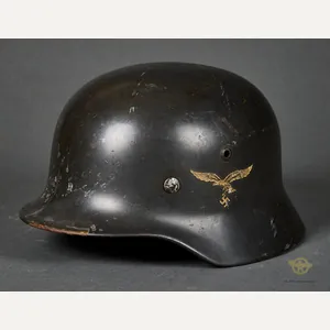 WWII German Luftwaffe Model 1935 Double Decal Helmet