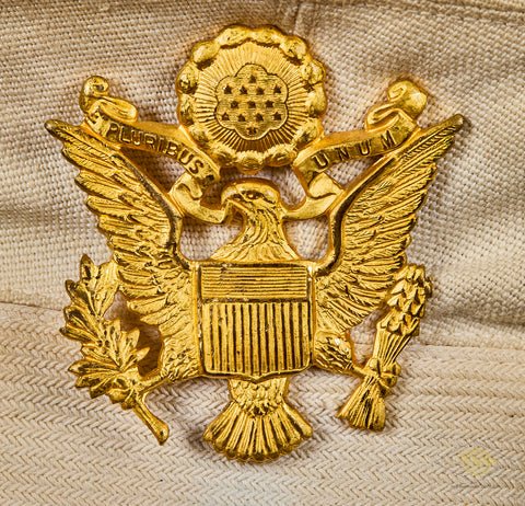 WWII Vintage US Officers Summer Visor Cap with Rain Cover — image 3