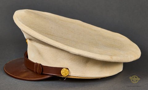 WWII Vintage US Officers Summer Visor Cap with Rain Cover — image 4