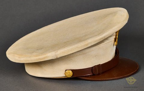WWII Vintage US Officers Summer Visor Cap with Rain Cover — image 6