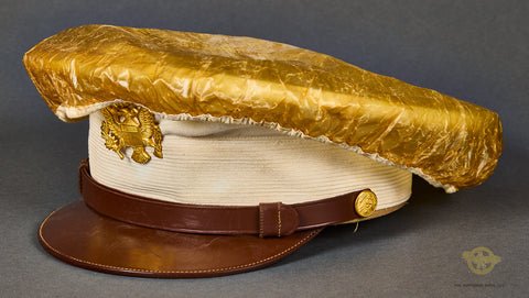 WWII Vintage US Officers Summer Visor Cap with Rain Cover — image 7