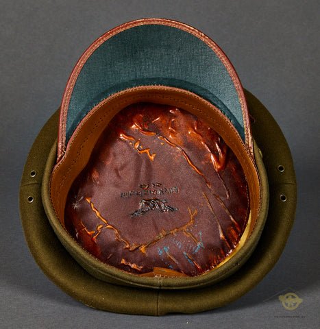 US Army WWII and Post War Enlisted Mans Visor Cap, Named — image 4