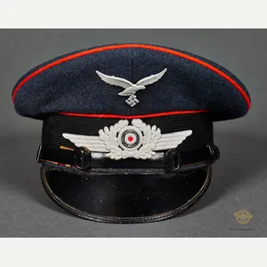 WWII German Luftwaffe Artillery NCO Visor Cap, Named