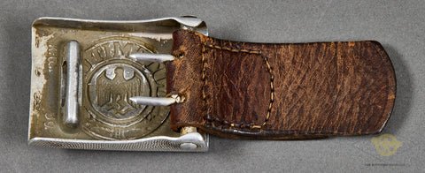German WWII Army (Heer) Buckle w/Leather Tab — image 2