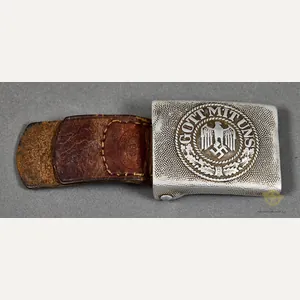 German WWII Army (Heer) Buckle w/Leather Tab