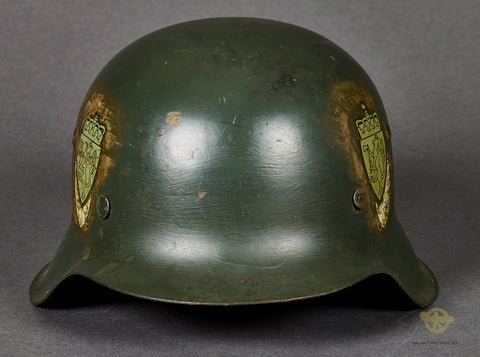 WWII German Model 1942 Helmet Reissued to Norwegian Troops — image 2