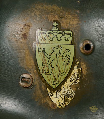WWII German Model 1942 Helmet Reissued to Norwegian Troops — image 4