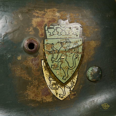 WWII German Model 1942 Helmet Reissued to Norwegian Troops — image 7