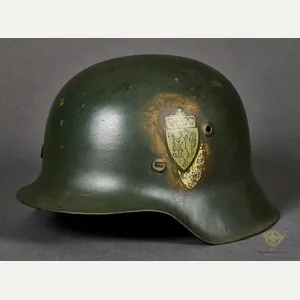 WWII German Model 1942 Helmet Reissued to Norwegian Troops