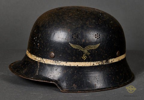 Fire Police Model 1934 Helmet with Luftwaffe Decal — image 3