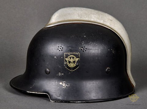 Third Reich Fire Police Model 1934 Double Decal Helmet — image 3