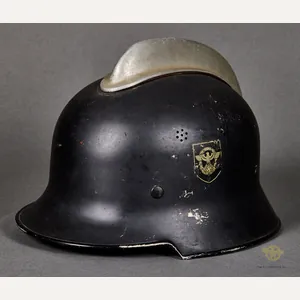 Third Reich Fire Police Model 1934 Double Decal Helmet
