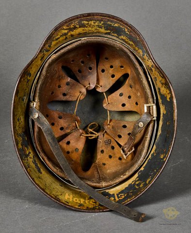 WWII German Model 1935 Luftwaffe Camouflage Helmet, Named — image 10