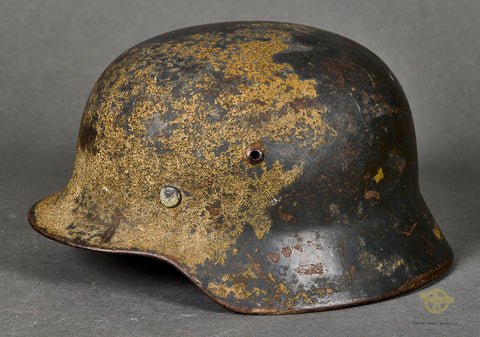 WWII German Model 1935 Luftwaffe Camouflage Helmet, Named — image 4