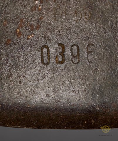 WWII German Model 1942 Camouflage Helmet with Battle Damage — image 9