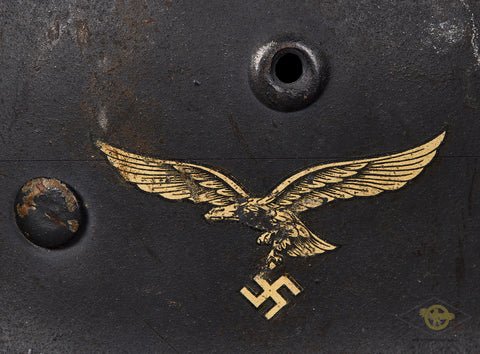 WWII German Luftwaffe Model 1940 Single Decal Helmet — image 4
