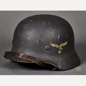 WWII German Luftwaffe Model 1940 Single Decal Helmet