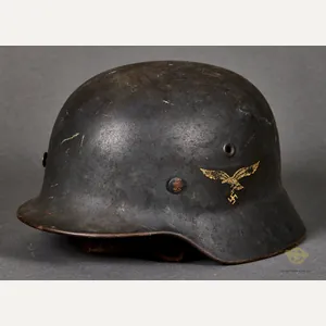 WWII German Luftwaffe Model 1940 Single Decal Helmet