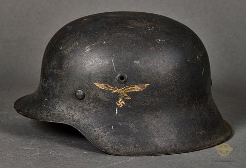 WWII German Luftwaffe Model 1942 Single Decal Combat Helmet — image 3