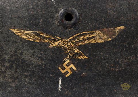 WWII German Luftwaffe Model 1942 Single Decal Combat Helmet — image 4
