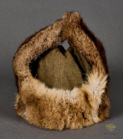 Japanese WWII Army Officer's Late War Winter Fur Cap — image 4