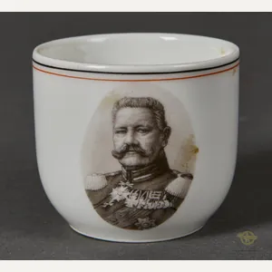 German WWI Small China Tea-Cup Featuring Kaisser Wilhelm Portrait