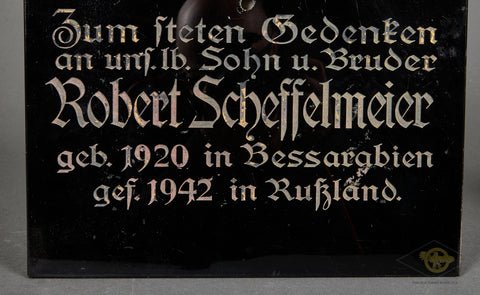 German Marble Memorial Plaque for Fallen Soldier — image 3