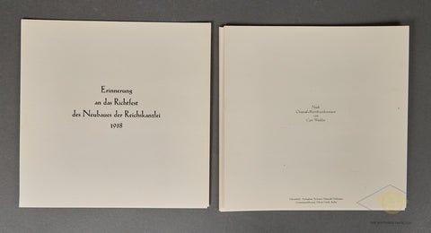 German WWII Book Celebrating the 'Topping Out Ceremony' of the Reichs Chancellery Building — image 5