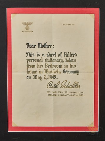 Veteran Bring Back Souvenir Hitler Stationary — image 2