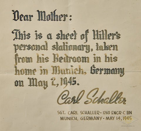 Veteran Bring Back Souvenir Hitler Stationary — image 4