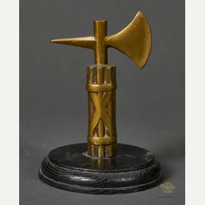 Italian Fascist Bundle (Fasces) in Brass Desk Sculpture