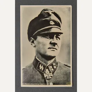 Postcard of Knights Cross Winner Waffen SS Obersturmbannführer August Dieckmann