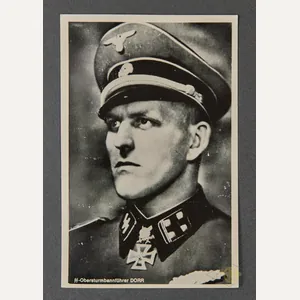 Postcard of Knights Cross Winner Waffen SS Obersturmbannführer Hans Dorr