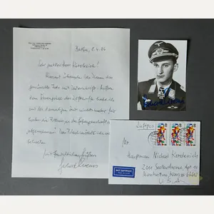 German WWII Signed Photo of Knights Cross Winner Gerhard Krems