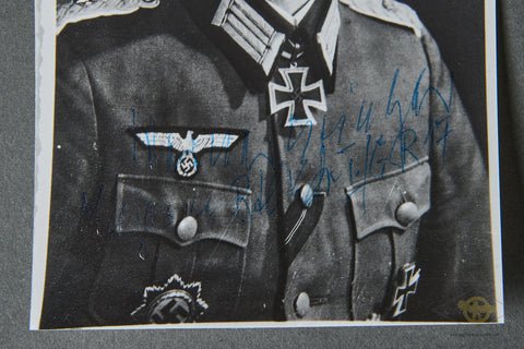 German WWII Signed Photo of Knights Cross Winner Werner Krieger — image 3