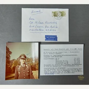 German WWII Signed Photo of Knights Cross Winner Franz Kieslich