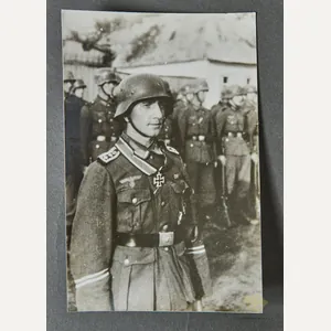 German WWII Signed Photo of Knights Cross Winner Josef Niemietz