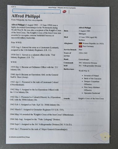 German WWII Signed Photo of Knights Cross Winner Alfred Philippi — image 4