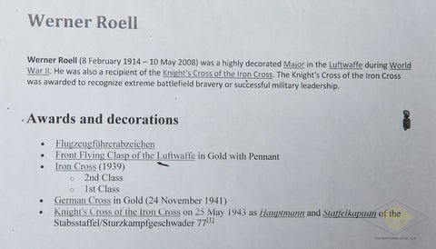 German WWII Signed Photo of Knights Cross Winner Werner Roell — image 5